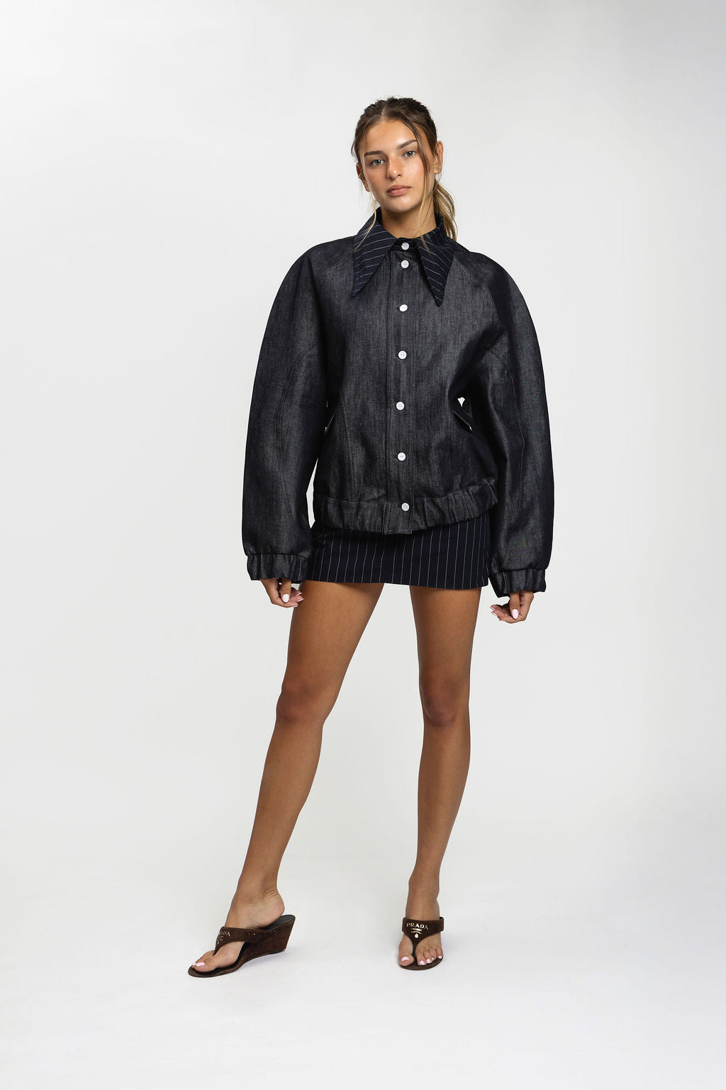 Brooke Denim Bomber Jacket – belkysstudio